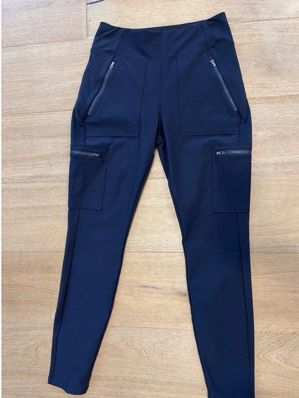 Athleta Navy High-Rise Zip Pocket Leggings